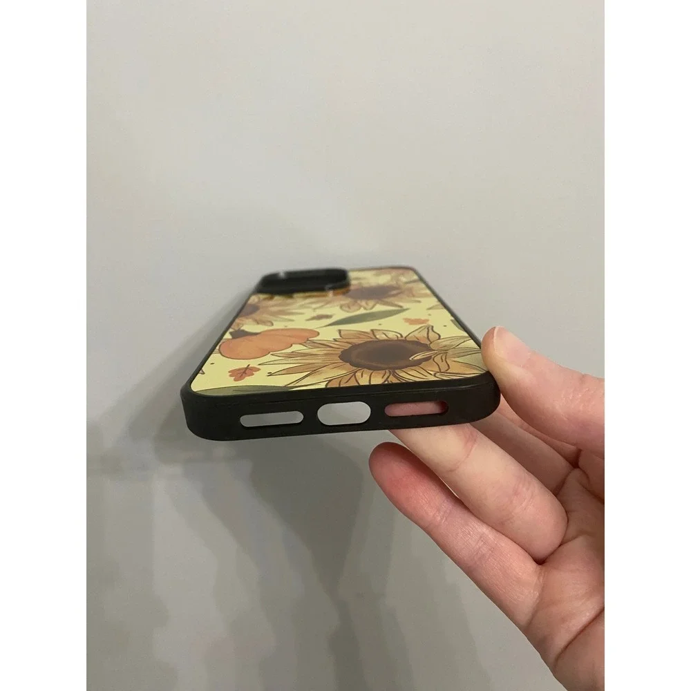 Sunflower Pumpkin iPhone 14 Pro Max Case Unisex Yellow Fall Autumn Floral Cover